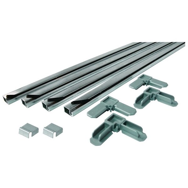 Make-2-Fit Screen Frame Kit, 5 ft L x 34 in W Dimensions, Aluminum, Mill, 10Piece - PL7801