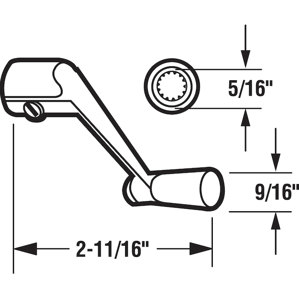 Prime-Line 5/16 in., Bronze, Casement Operator Crank Handle - H 3532