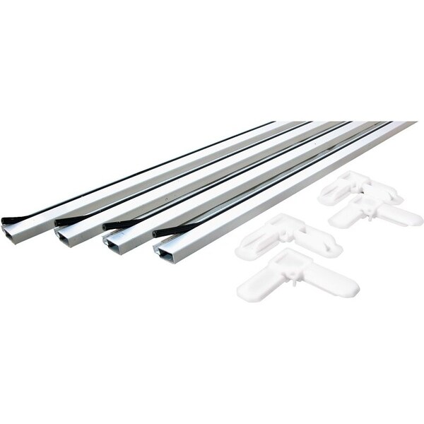 Make-2-Fit Screen Frame Kit, 5 ft L x 34 in W Dimensions, Aluminum, White, Painted, 10Piece - PL 7814