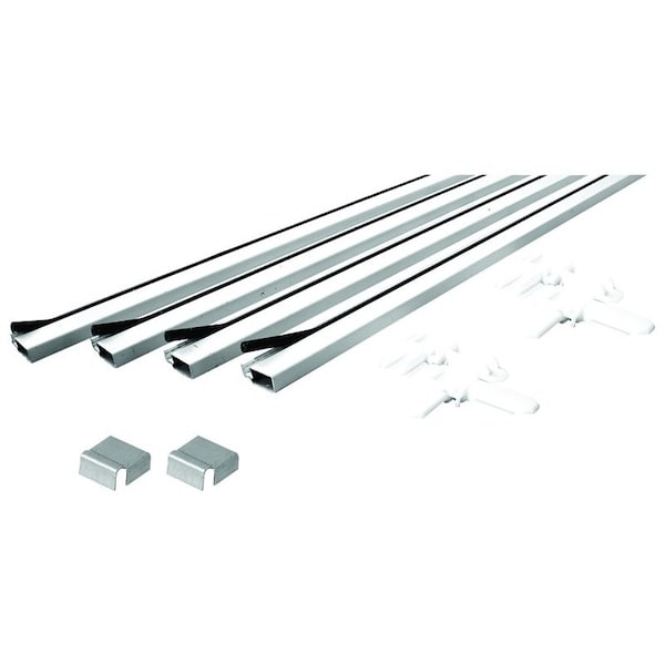 Make-2-Fit Screen Frame Kit, 4 ft L x 34 in W Dimensions, Aluminum, White, Painted, 10Piece - PL 7813