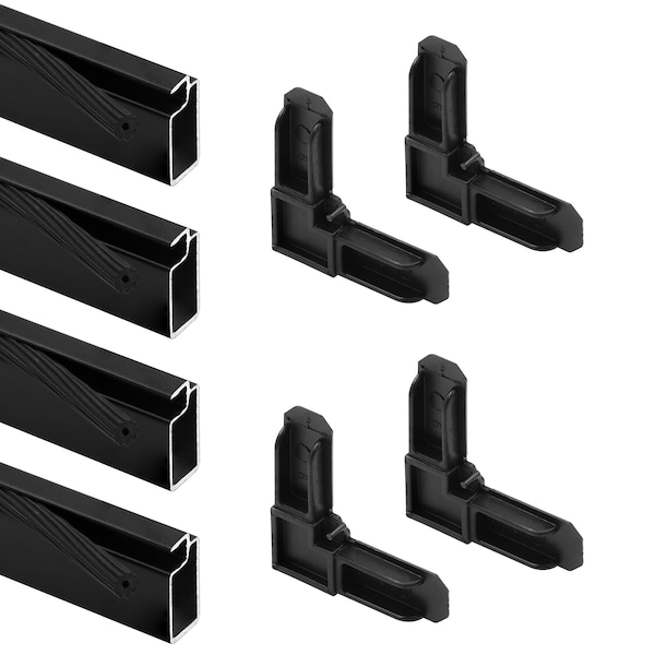 Prime-Line Screen Frame Kit, 5/16 x 3/4 x 60 in., Aluminum, Matte Black, Includes Spline and Corners 1 Kit - PL 7793
