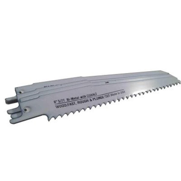 Disston Blu-Mol 6 In. 5-7 Tpi Wood Cutting Bi-Metal Reciprocating Saw Blade, 5PK - 6481-5T