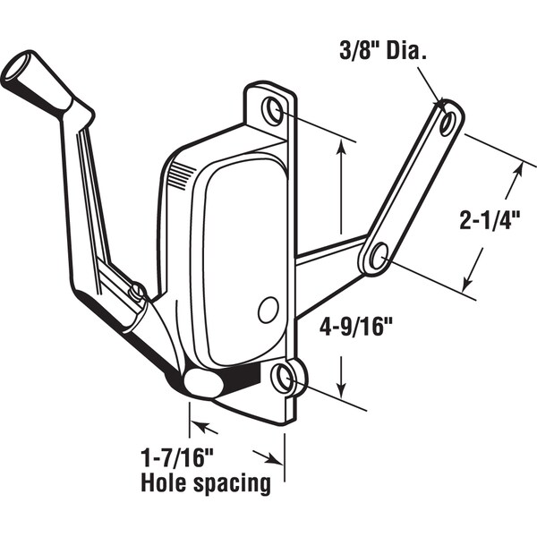 Prime-Line 9 in. Diecast Aluminum, Surface Mount Right Hand Casement Operator Single Pack - H 3800