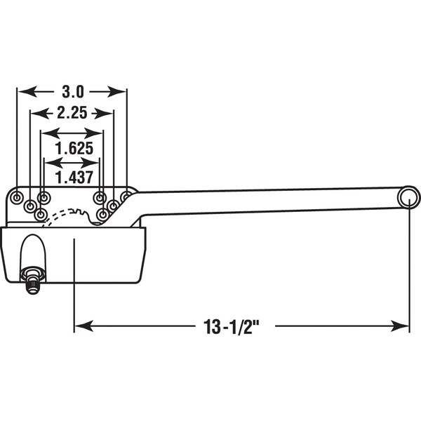 Prime-Line Ellipse series Operator by Truth, 13-1/2 in. Single Arm, Right Hand Single Pack - TH 24195