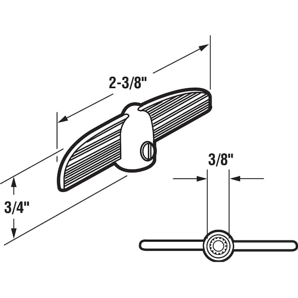 Prime-Line 3/8 in. Aluminum Tee Handle Casement Operator (2 Pack) - H 3537