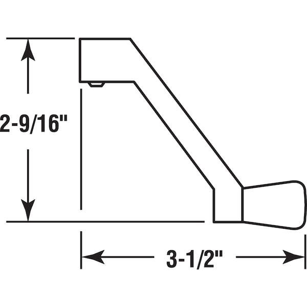 Prime-Line 3-1/2 in., Bronze Finish, Casement Operator Handle, Truth Single Pack - TH 21996
