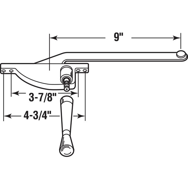 Prime-Line Prime-Line Zinc-Plated Gray Steel Left Single-Arm Casement Window Operator For Steel Framed Windows - 1762-RA