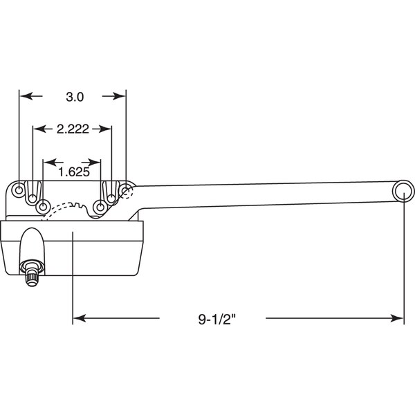 Prime-Line Casement Single Arm Operator, 9-1/2 in. Arm, Diecast w/Steel Arm, Left - H 3863