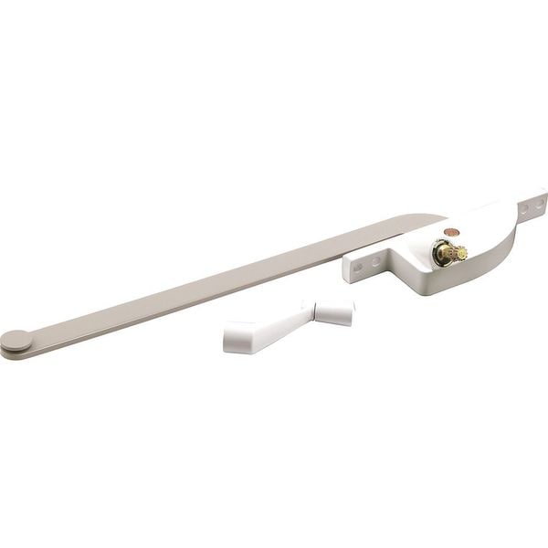 Primeline Tools Steel Casement Operator, 9 in. Arm, Teardrop Housing, White, Right (Single Pack) - H 4297