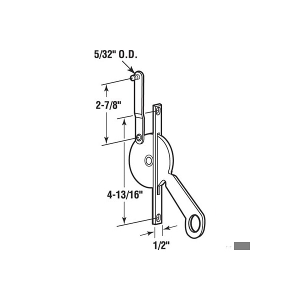 Prime-Line 2-7/8 in. Jalousie Right-Hand Operator (Single Pack) - H 3707