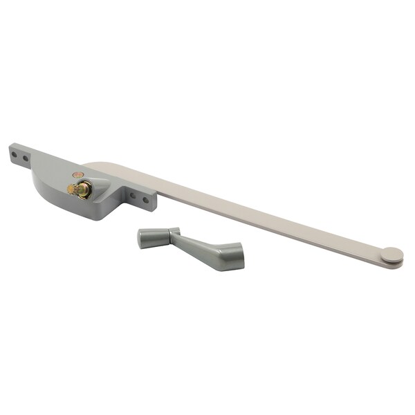 Prime-Line Steel Casement Operator, 8 in. Arm, Teardrop Housing, Aluminum, Left-Handed Single Pack - H 4281