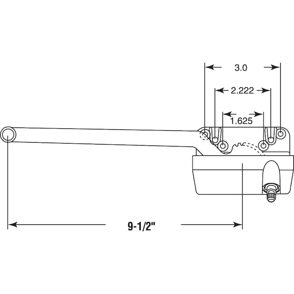 Prime-Line Casement Single Arm Operator, 9-1/2 in. Arm, Diecast w/Steel Arm - H 3864
