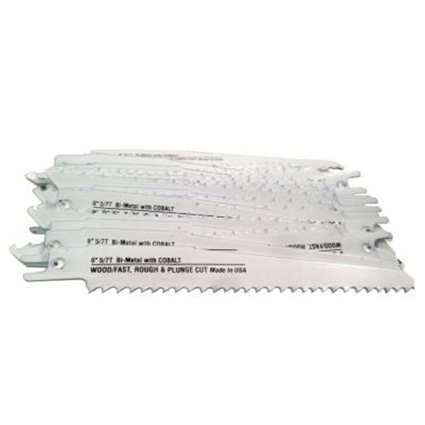 Disston Blu-Mol 6 In. 5-7 Tpi Wood Cutting Bi-Metal Reciprocating Saw Blade, 50PK - 6481-50