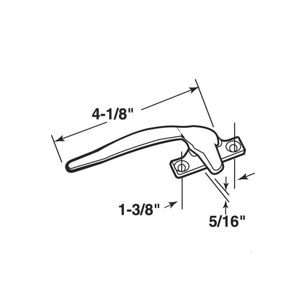 Prime-Line Casement Locking Handle, 1-3/8 in. Holes, White Bronze Casting, Left Hand (Single Pack) - H 3602