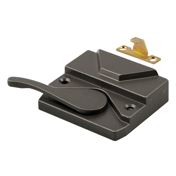 Prime-Line Diecast Bronze, Left Handed Vinyl or Wood Casement Lock Single Pack - H 3572