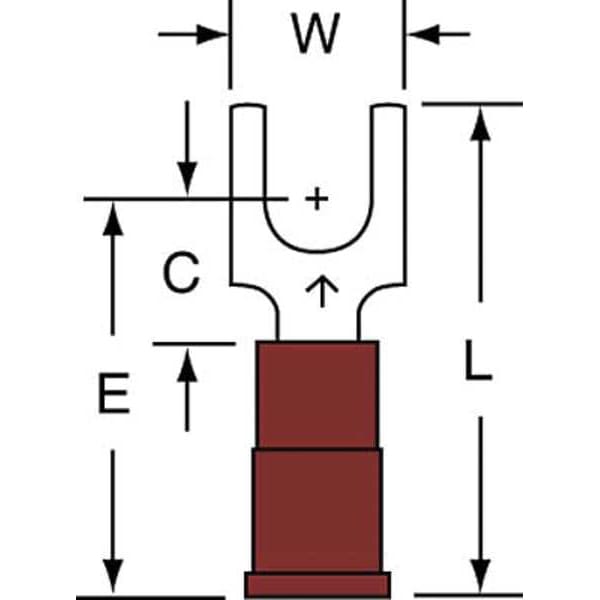 Terminal de horquilla de bloque de nylon para cable calibre 22-18, perno #10, paquete de 1000 - MNG18-10FBK