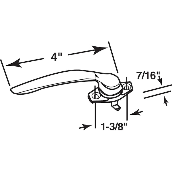 Prime-Line Project-In Locking Handle, Left Hand, 7/16 in. hook, Heavy White Bronze Single Pack - H 3606
