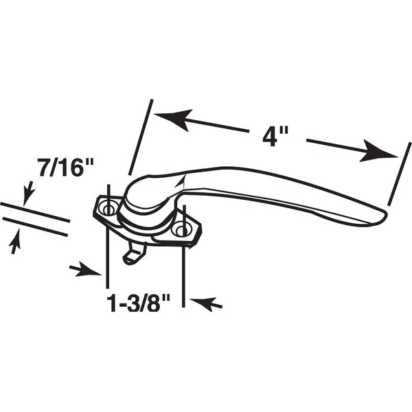 Prime-Line Project-In Locking Handle, Right Hand, 7/16 in. hook, Heavy White Bronze Single Pack - H 3607