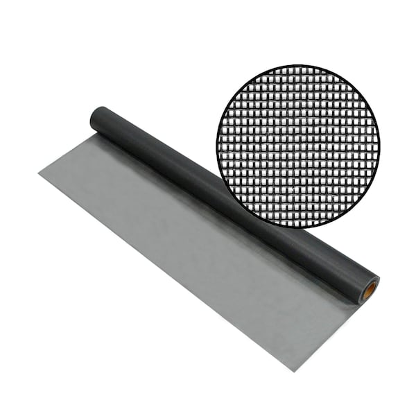 Phifer Vinyllaminated Fiberglass Privacy Screening, 72 x 25', Charcoal, 18x14 Mesh, One Roll - 3035749