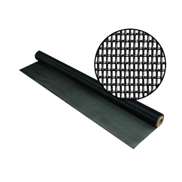Phifer Vinylcoated Polyester Petresistant Insect Screening, 60 x 25', Black, 17x8 Mesh, One Roll - 3025889