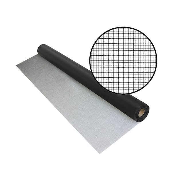 Phifer Polyester Improved Visibility Insect Screening, 48 x 50', Black, 18x18 Mesh, One Roll - 3040336