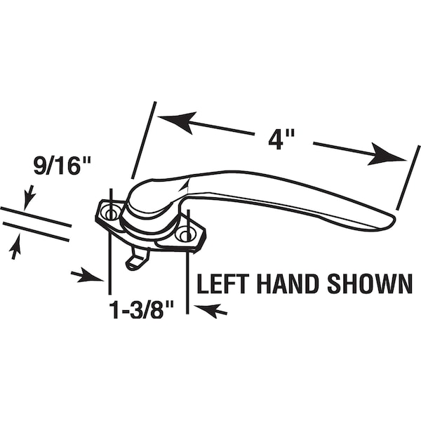 Prime-Line Project-In Locking Handle, Right Hand, 9/16 in. hook, Heavy White Bronze Single Pack - H 3609
