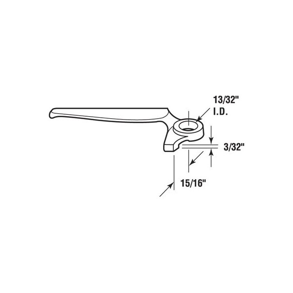Prime-Line Casement Window Locking Handle for Fenestra, Left Hand, Heavy Bronze Casting (Single Pack) - H 3649