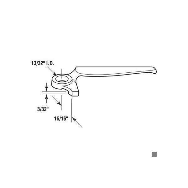 Prime-Line Casement Window Locking Handle for Fenestra, Right Hand, Heavy Bronze Casting (Single Pack) - H 3650