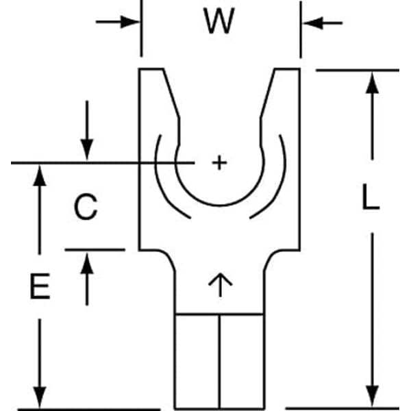 Terminal de horquilla de bloqueo sin aislamiento de 3M para calibre 12-10 AWG 1/4" PK500 - MU10-14FLK