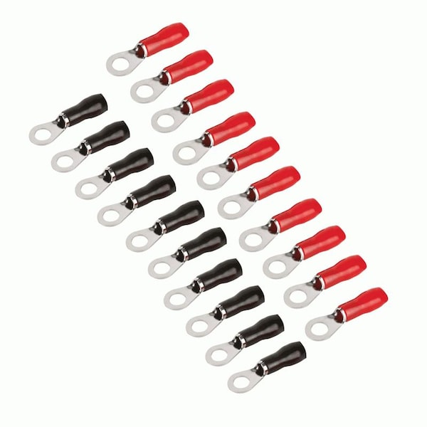 Terminal de anillo de 4 AWG 3/8 pulgadas 20 piezas - Serie V8 - V8-RTN10-20 de Metra Electronics