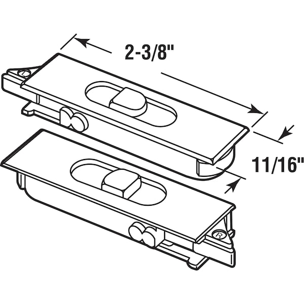 Prime-Line Window Tilt Latch, Plastic, For Silverline Windows, White, Left & Right Hand Latches 1 Pair - F 2932
