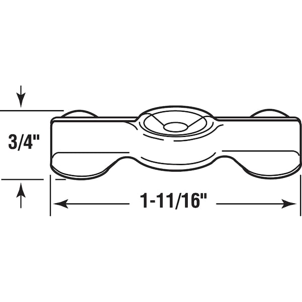 Prime-Line Double Wing Flush Clips, 1-11/16 in. x 3/4 in, Stamped Steel, Nickel 4 Pack - L 5939