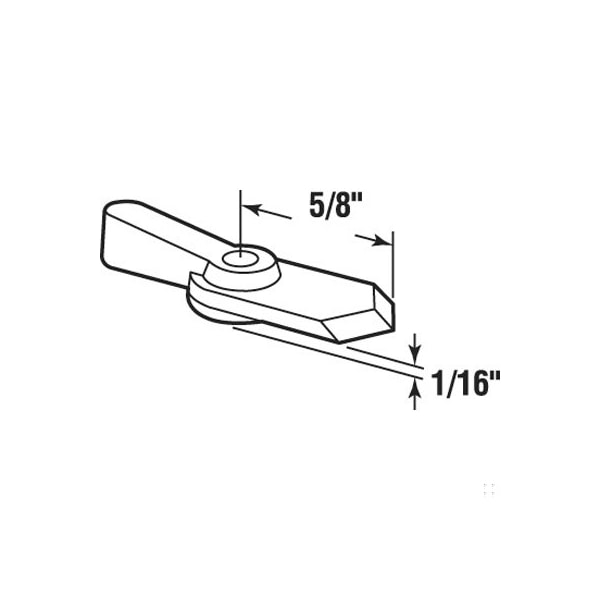 Prime-Line Pointer Latch, 1/16 in. Offset, 5/8 in. Reach, Plastic, White, 12 Latches with Screws (12 Pack) - L 5759