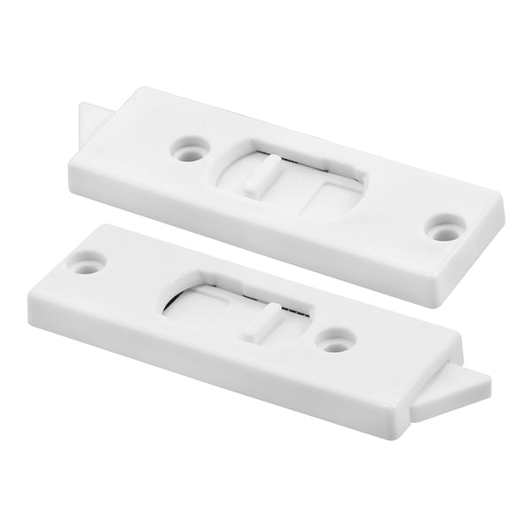 Prime-Line 3-3/8 in. White Plastic Window Lock with spring-loaded Tilt Latch Single Pack - F 2599
