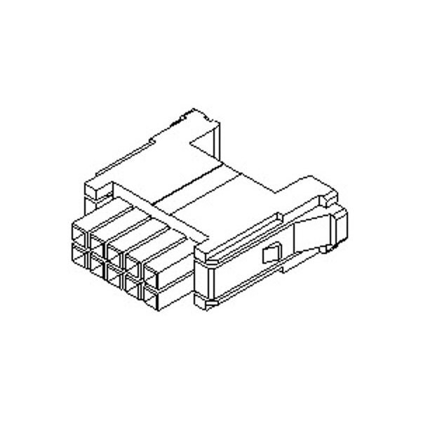 Conector de placa Molex, 10 contactos, 2 filas, hembra, paso de 0.118 pulgadas, terminal de engarce, bloqueo, blanco - 5008131000.
