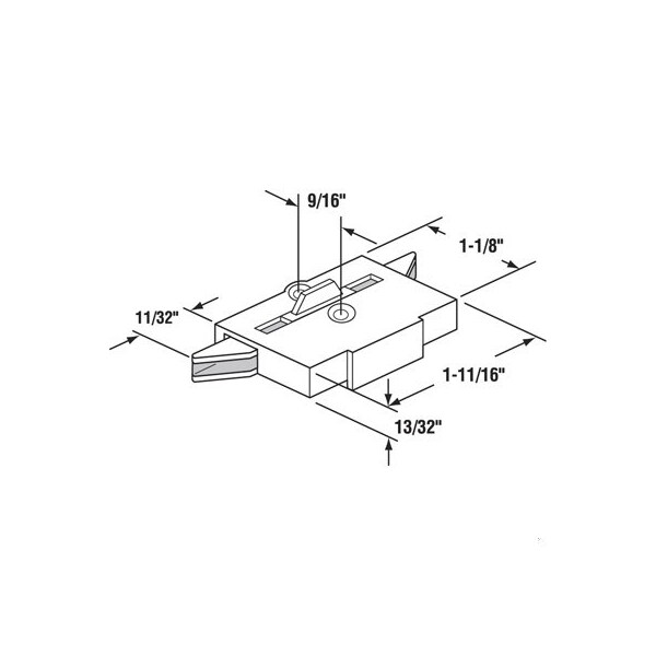 Prime-Line Acorn Black Vinyl Spring-Loaded Sliding Window Tilt Latch, fits Fleetwood (Single Pack) - F 2645