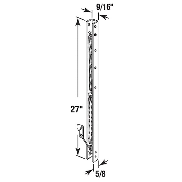 Prime-Line Block and Tackle Channel Balance, 9/16 in. x 5/8 in. x 27 in., Steel Single Pack - MP2630