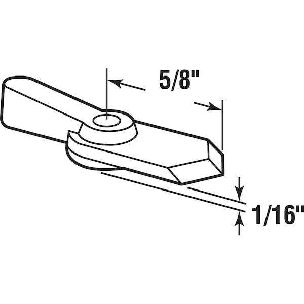 Prime-Line Pointer Latch, 1/16 in. Offset, 5/8 in. Reach, Plastic, Black, 12 Latches with Screws 12 Pack - L 5760