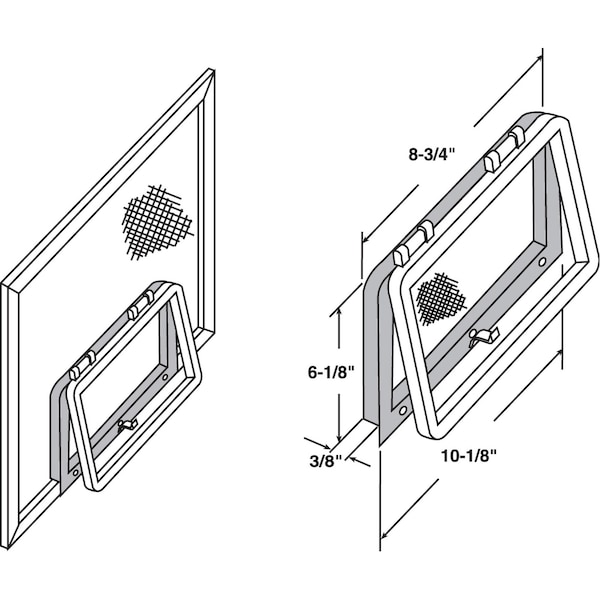 Prime-Line Wicket, 6-1/8 in. x 10-1/8 in., Bronze Plastic (Single Pack) - PL 14699