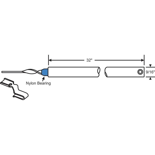 Strybuc 32in Clip On 5/8 Non Tilt Bal - 85M-32B-2W