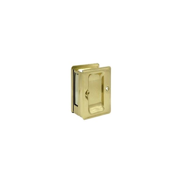 Deltana Heavy Duty Pocket Lock; Adjustable; 3-1/4 x 2 1/4 Passage; Unlacquered Bright Brass Finish - SDPA325U3-UNL