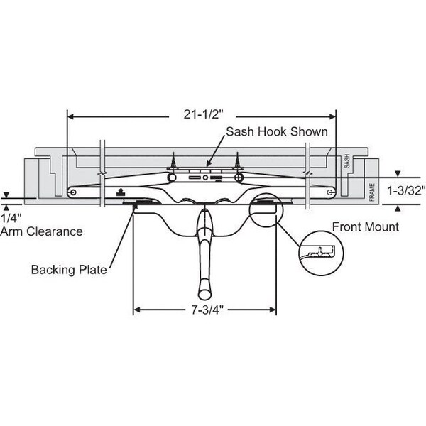 Strybuc 21-1/2"WHITE FM AWN ROTO OP - 29-177-3