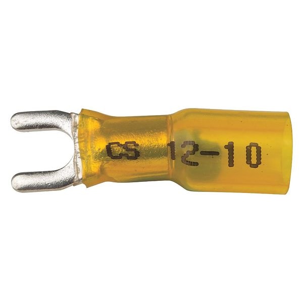Terminales con horquilla de contracción térmica Velvac de 12-10 AWG con perno #10, paquete de 10 - 37424