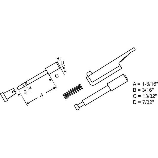 Strybuc 7/32in Plunger Flip Type White - 900-9850FT