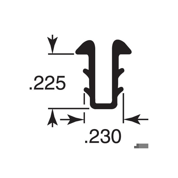 Prime-Line 0.23 in. x 200 ft. Gray Vinyl Glass Glazing Channel (Single Pack) - P 7732