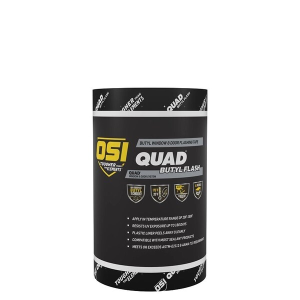 Osi 1532160 Window Flashing Tape, 75 ft L, 9 in W, Black, SelfAdhesive - 2579105