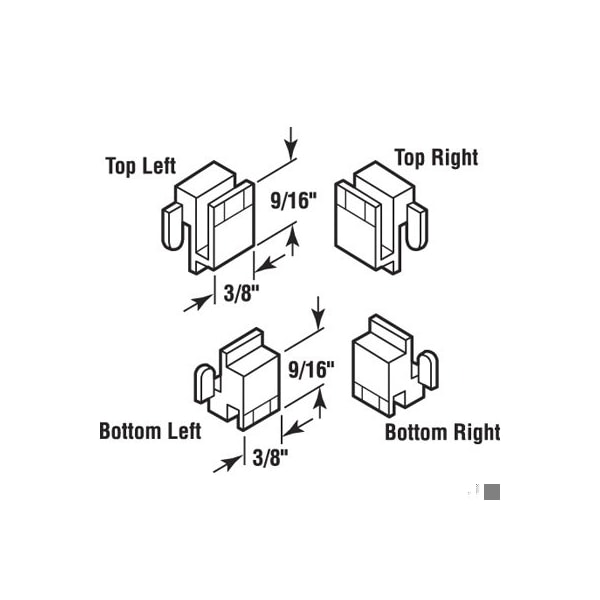 Prime-Line 3/8 in. x 9/16 in. Black Plastic Window Corner Guide, Likit (Single Pack) - G 3078