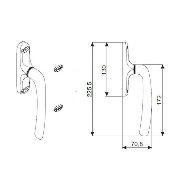 Strybuc UNICA CREMONE OS OPER HDL - 856-10035B