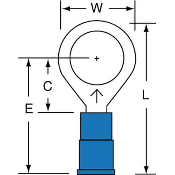 Terminal de anillo de vinil AWG 16-14 3/8" para terminal 3M - PK1000