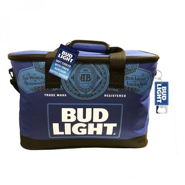 Bud Light Bud Light 828601 Soft Cooler with Bottle Opener Keychain - 828601
